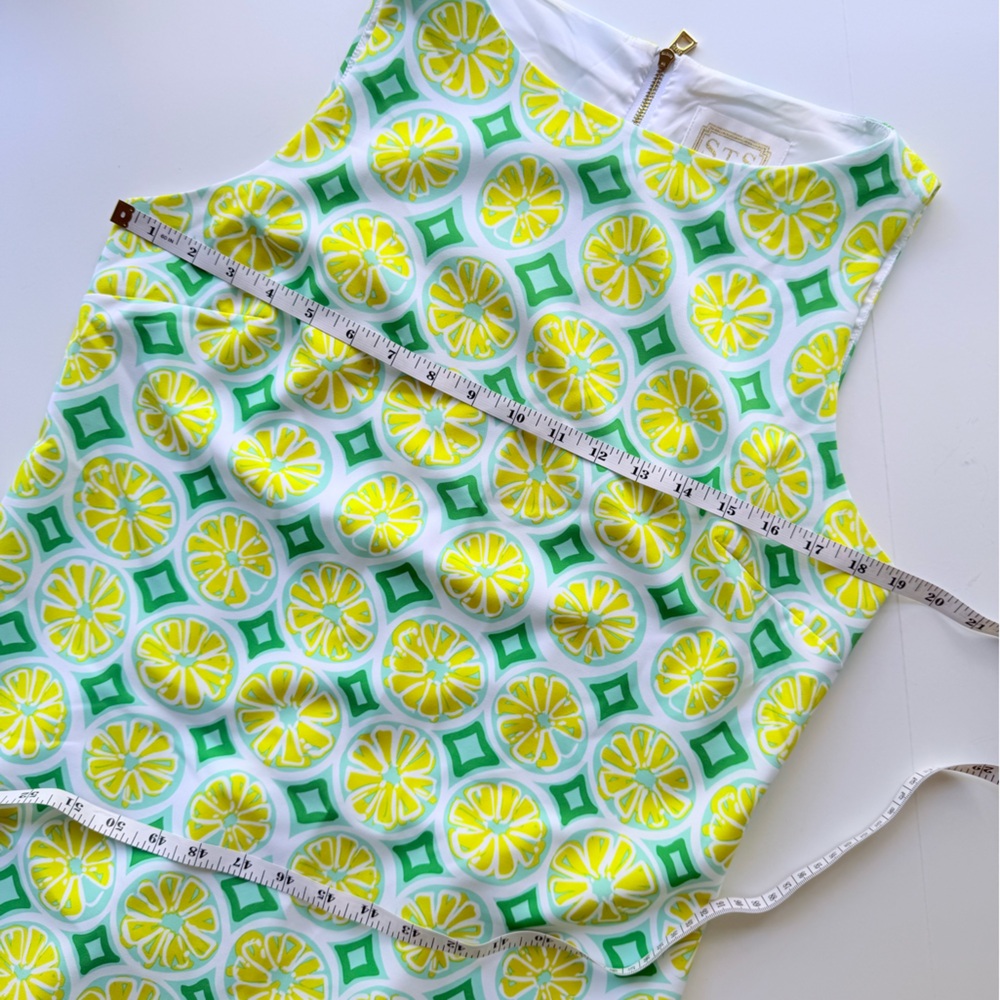 Sail to Sable STS Lemon Print Sleeveless Mini Shift Sheath Dress Size M $218 - Picture 9 of 11